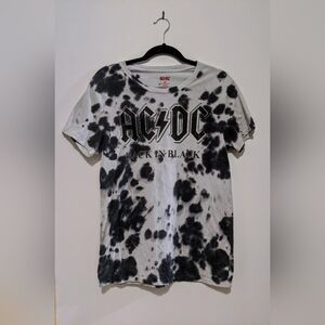 AC/DC Back in Black Tie Dye Oversized Band T-shirt sz S
